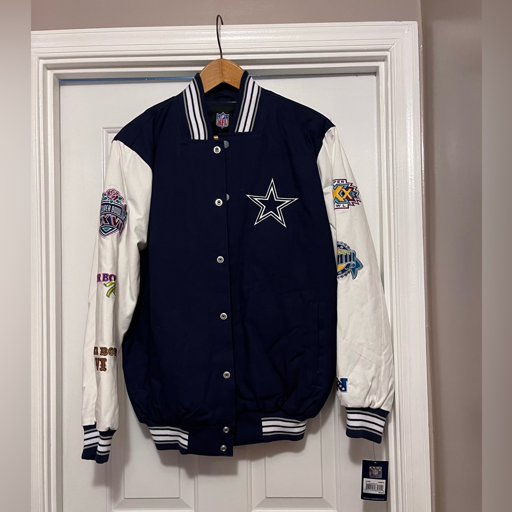 Nfl Dallas Cowboy Super Bowl Champion Leather Varsity Jacket